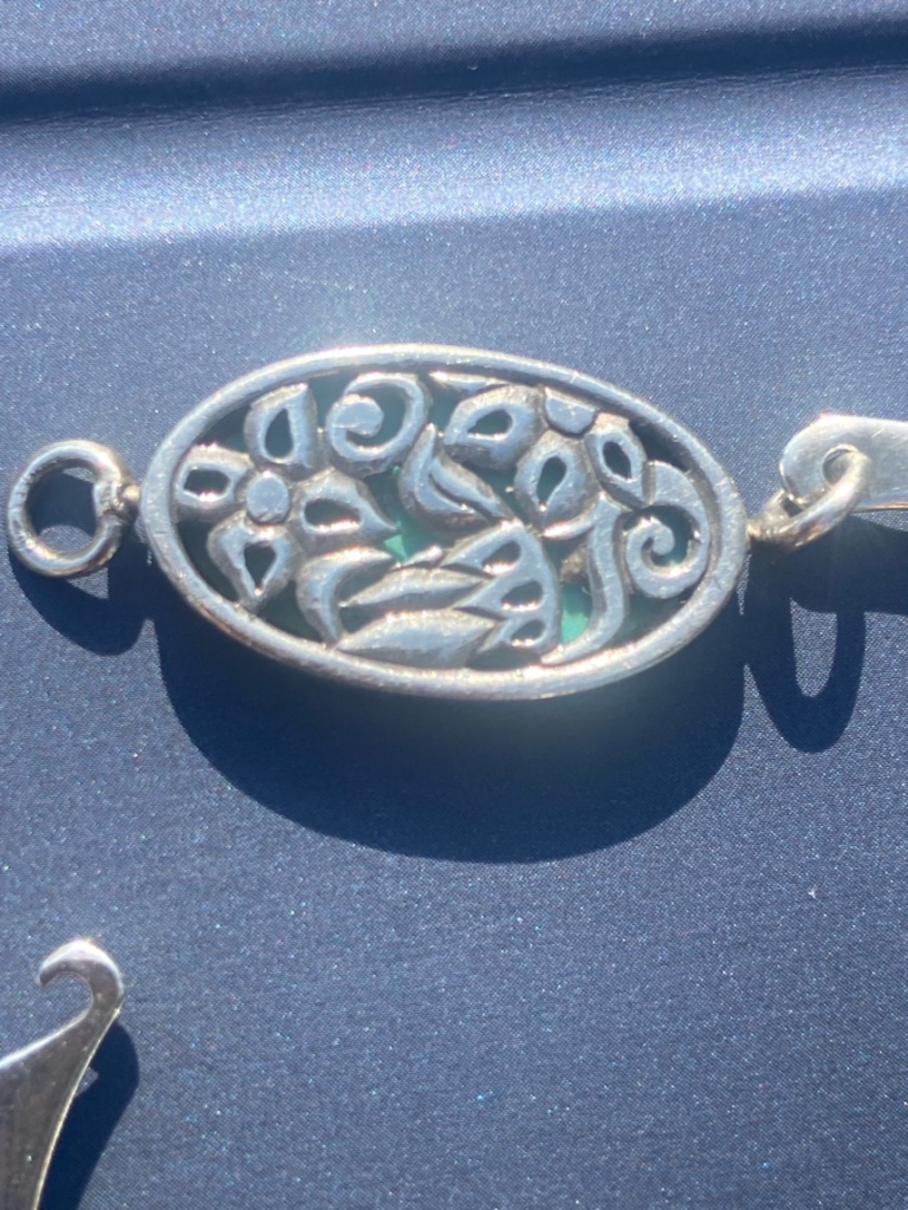 Sterling Silver Filigree Oval Bangle Bracelet - Silver - Picture 14 of 17